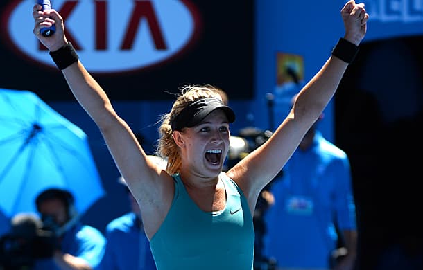 Eugenie Bouchard is the first Canadian to reach the semifinals at the Australian Open. (WILLIAM WEST/AFP/Getty Images)
